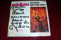 MICHOU  °  AUTOGRAPHE SUR POCHETTE VINYLE 45 TOURS - Autógrafos