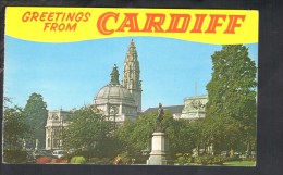 F730 Greetings From Cardiff ( Walles ) City Hall And Gorsedd Gardens Plastichrome, Ed. E. Joyce - Small Size - Sonstige & Ohne Zuordnung