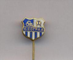 FOOTBAL / SOCCER , CLUB ´´OSD BEOGRAD´´- BELGRAD, SERBIA, Made By BERTONI- MILANO Pin Badge From 1973. - Bowling