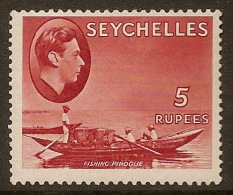 SEYCHELLES 1938 5r KGVI SG 149 UNHM X#IO11 - Seychelles (...-1976)