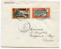 TOGO LETTRE IMPRIME DEPART PALIME 18 JUIL 39 ARRIVEE ROGGWIL 14.VIII.39 (SUISSE) - Cartas & Documentos