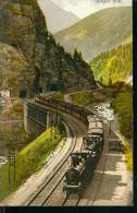 Litho Zug Train Eisenbahn Treno Ferrovia Del S. Gottardo Galleria Spirale Del Prato 1.9.1913 - Prato