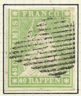 SWITZERLAND 1854 40 Rp Red Thread SG 37 U #AF77 - Oblitérés