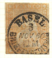 SWITZERLAND 1857 20 Rp Green Thread SG 50 U #AF55 - Gebraucht