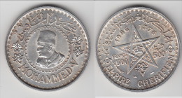 TOP QUALITE / UNC **** MAROC - MOROCCO - 500 FRANCS 1956-AH1376 - ARGENT - SILVER **** EN ACHAT IMMEDIAT !!! - Marokko