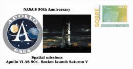 Spain 2013 - Nasa´s 50th Anniversary - Spatial Missions -Apollo VI Cover - Europe