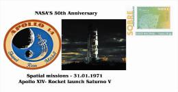 Spain 2013 - Nasa´s 50th Anniversary - Spatial Missions -Apollo XIV Cover - Europe