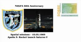 Spain 2013 - Nasa´s 50th Anniversary - Spatial Missions -Apollo X Cover - Europe