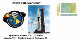 Spain 2013 - Nasa´s 50th Anniversary - Spatial Missions -Apollo VII Cover - Europe