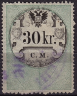 1854 - Austria Revenue Stamp - 30 Kr. C.M. - Revenue Stamps