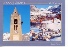 Val Cenis : Lanslevillard Multivues Générale Village Clocher En Hiver - édit Edy - Val Cenis