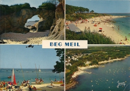 BEG MEIL  - 29 - Multivues - Roche Percée, Plage Du Port Et Des Dunes Et Vue Générale - 280913 - - Beg Meil