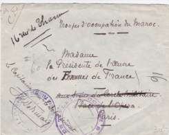 MAROC  1913 LETTRE CACHET D'ARRIVEE OCCUPATION DU MAROC - Covers & Documents