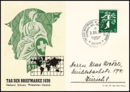 Switzerland 1939, Illustarted Card "Stamp Day" W./ Postmark Bern - Cartas & Documentos