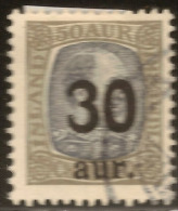 ICELAND 1921 30a On 50a Grey SG 144 U ZN62 - Used Stamps