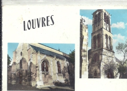 ILE DE FRANCE - 95 - VAL D'OISE - LOUVRES - CPSM GF - Multivues - L'église - Louvres