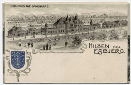 DENMARK - HILSEN NYE BANEGAARD - 1900 LITHO BY WENZEL - Danemark