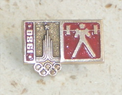 WEIGHTLIFTING - Olympic Games 1980.pin Badge Haltérophilie Gewichtheben Pesistica Halterofilia Levantamento De Pesos - Pesistica