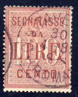 Segnatasse 2° Emissione - 1884 - 100 Lire Rosa Carminio  (Sassone ST16) - Segnatasse