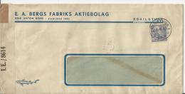 SWEDEN 1942 –COVER FROM ESKILSTUNA (BERGS FABRIKS)– WINDOW NOT ADDRESSED– CENSURED – LABEL  W 1 ST OF 30  POSTM ESKILSTU - Covers & Documents