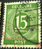 Germany 1946 Numeral 15pf - Used - Oblitérés