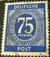 Germany 1946 Numeral 75pf - Used - Oblitérés