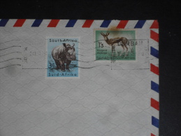 AFRIQUE DU SUD SOUTH AFRICA YT 205 ET 210 SUR LETTRE  - FAUNE RHINOCEROS ANTILOPE - - Storia Postale