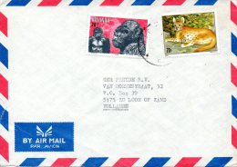 RWANDA. N°1121 De 1983 Sur Enveloppe Ayant Circulé. Gorille/Caracal. - Gorilles