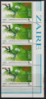 B0329 ZAIRE, NZ 5,000 Surcharge On Plenipotentiares, Vert Strip Of 4,  MNH - Unused Stamps