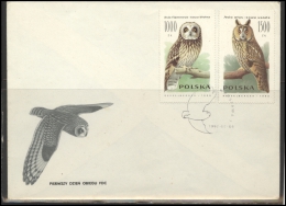 POLAND Polska FDC Cover Special Cancellation PL B2 004 Birds Owls - Covers & Documents