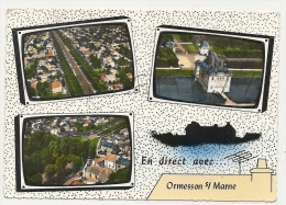 Ormesson-sur-marne (94) : 3 Vue Aériennes Dont Rue Principale En 1963. - Ormesson Sur Marne