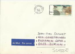 CANADA 1992 -  COVER WITH FLAME POSTMARK OFFICIAL OLYMPIC SPONSOR  ADDR TO ZURICH / SWITZERLAND W 1 ST OF 84 C - THE ENC - Storia Postale