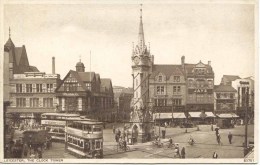 LEICESTER - THE CLOCK TOWER - ANIMATED - TRAMS  Le142 - Leicester