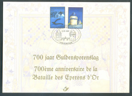 OCB Nr 3088/89 Herdenkingskaart Carte Souvenir Kortrijk Guldensporenslag - Storia Postale