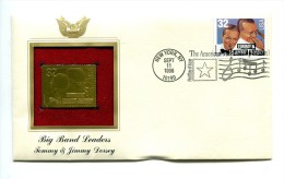 C Great Americans "" Big Band Leaders Tommy & Jimmy Dorsey """ Gold Stamp Replica 1964 FDC/bu/UNC - Sonstige & Ohne Zuordnung