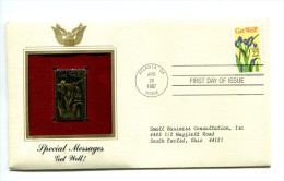 C Great Americans "" Special Messages - Get Well """ Gold Stamp Replica 1964 FDC/bu/UNC - Other & Unclassified