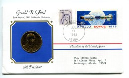 Etats - Unis USA " Presidents Of United States" Gold Plated Medal "" Gerald R. Ford "" FDC / BU / UNC - Sammlungen