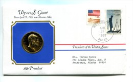 Etats - Unis USA " Presidents Of United States" Gold Plated Medal "" Ulysses S. Grant"" FDC / BU / UNC - Colecciones