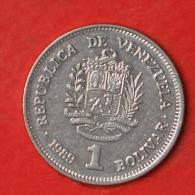 VENEZUELA  1  BOLIVAR  1989   KM# 52a.2  -    (Nº03162) - Venezuela