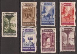 MA234-L3569TRI.Marruecos Maroc Marocco MARRUECOS ESPAÑOL TIPOS DIVERSOS 1941 ( Ed. 234/40**) Sin Charnela - Islam