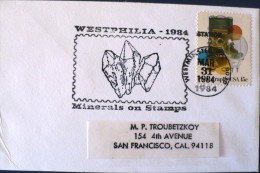 ETATS UNIS  Oblitération Temporaire "MINERALS ON STAMPS  WESTPHILA 1984" Sur Enveloppe  31/03/1984  WESTMINSTER - Minéraux