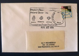 ETATS UNIS  Oblitération Temporaire "WESTERN RESERVE GEM AND MINERAL SHOW " Sur Enveloppe  12/08/1989 CLEVELAND OHIO - Mineralien