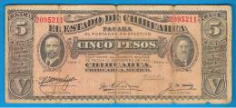 MEXICO -  5 PESOS 1914 Estado De Chiuaua - Mexique