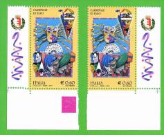 Italia 2013 Carnevale Di Fano €. 0,60 - 2 Valori - Angolare Con Appendice - Nuovi** Integri - 2011-20: Mint/hinged