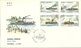 Turkey; FDC 1989 Steam Ships - FDC