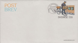 Sweden Postal Stationery Ganzsache Entier 1978 Postbrev 130 Öre Mailmann Cycle Fahrrad Bicyclette - Postal Stationery