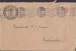 Sweden 1936 Cover Lettre To KRISTIANSTAD LÄNS LANDSTING, KRISTIANSTAD 1946 Cover Lettre 3-Sided Perf. Stamp - Briefe U. Dokumente