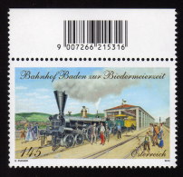 ÖSTERREICH 2013 ** Eisenbahn, Train / Bahnhof Baden Zur Biedermeierzeit - MNH - Ungebraucht