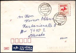 Brasil 1992, Airmail Cover Cacador To Herne - Airmail