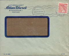 Sweden Aktiebolaget ATLAS DIESEL, STOCKHOLM 1943 Cover Brief Gustaf V. Stamp - Briefe U. Dokumente